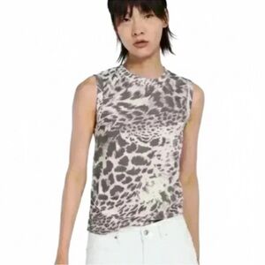 All Saints “Paw Imogen” Tank Top Animal Print Size Small New Without Tags!